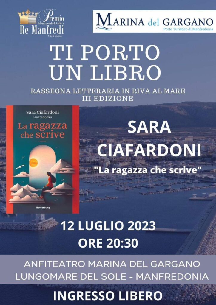 Stasera 12 luglio 20:30 Sara Ciafardoni Ti Porto un Libro