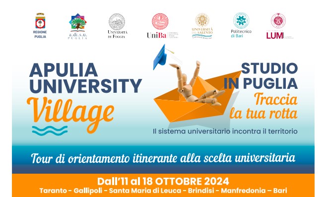 Apulia University Village - Tour di orientamento itinerante alla scelta universitaria